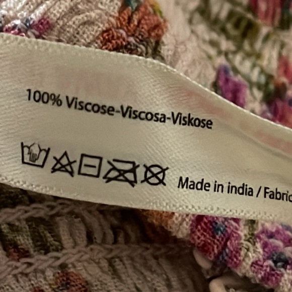 Free People Maia Petal Meadow Ruched Top with removable adjustable straps Sz L - Picture 8 of 15